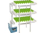 Set Per La Coltivazione Idroponica Di Ortaggi, 3 Strati, 108 Postazioni Per Piante, Materiale Pvc, Sistema Senza Suolo, Design Compatto