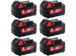 Batteria Di Ricambio, Capacità 8000Mah, Tecnologia Agli Ioni Di Litio, 6Pcs 8000Mah