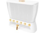 Dispenser Per Alimenti Secchi, 6 Scomparti, Divisori Rimovibili, Oro Bianco Trasparente