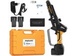 Mini Motosega, Funzionamento A Batteria, Design Leggero, Giallo, Due Batterie, Motosega