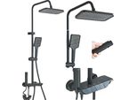 Set Di Rubinetteria Per Doccia, Doccia A Pioggia, Doccetta, Nero Senza Display