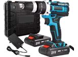 Trapano A Percussione A Batteria, Potenza 21V, Coppia 32 Nm, Con 2 Batterie