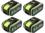Batteria Per Utensili, Capacità 6000Mah, Compatibile Con Diversi Modelli, 4PCS 6000Mah