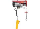 Paranco Elettrico A Fune - Portata 600 Kg - 1200 W - Spina 220 V Ue - Cavo D'acciaio 12 M, Altezza Di Sollevamento 6/12 M - Arresto Di Emergenza E Funzionamento A Fune - Rosso