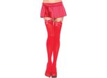 Leg Avenue - Top Alto In Nylon Con Fiocco Rosso, Taglia Unica