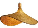 Lampada A Sospensione, Bambù Intrecciato A Mano, Installazione A Cavo, 50 Cm, Senza Lampadina