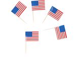 Set Di Stuzzicadenti Con Bandiere Usa 30 Pezzi Blu-Bianco-Rosso - Taglia Unica