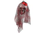Scheletro Appeso Sposa Teschio Decorazione Di Halloween Bianco-Nero-Rosso