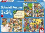 Schmidt Spiele Wo Ist Die Kleine Bohrmaschine?, Kinderpuzzle, Kinder Puzzle, Kinderpuzzles, 3 X 24 Teile, 56417
