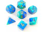 Chessex - Gemini - Set Di 7 Matrici - Blu-Teal/Oro