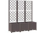 Vidaxl Fioriera Con Traliccio Marrone 120X40X136 Cm Pp