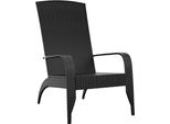 Vidaxl Sedia Da Giardino Adirondack In Polirattan Nero