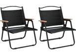 Vidaxl Sedie Da Campeggio 2 Pezzi Nero 54X43X59 Cm Tessuto Oxford