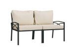 Sedie Da Giardino Con Cuscini Color Sabbia 2 Pz. 62X75X79 Cm Acciaio
