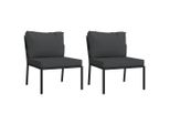 Sedie Da Giardino Con Cuscini Grigi 2 Pezzi 60X74X79 Cm In Acciaio