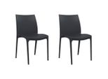 Sedie Da Giardino 2 Pz. Antracite 50X46X80 Cm Polipropilene
