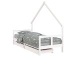 Vidaxl Letto Per Bambini Con Cassetti Bianco 80X200 Cm In Legno Di Pino Massiccio
