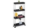 Relaxdays Carrello A Nicchia Nero Con 4 Livelli