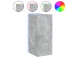Pensile Tv Con Luci Led Grigio Cemento 30,5X35X70 Cm