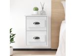 Comodini A Parete 2 Pz. Bianco 41,5X36X53 Cm