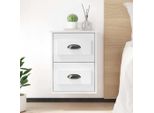 Comodino A Parete Bianco Lucido 41,5X36X53 Cm
