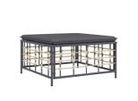 Sgabello Da Giardino Con Cuscino Grigio Scuro In Poly Rattan