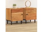 Vidaxl Comodini 2 Pezzi 40X33X46 Cm In Legno Massiccio Di Acacia