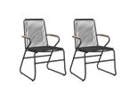 Vidaxl Sedie Da Giardino 2 Pezzi Nero 58X59X85,5 Cm Pvc Rattan