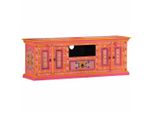 Mobile Tv Rosa 110X30X40 Cm In Legno Massiccio Di Mango