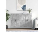 Vidaxl Armadi A Muro 2 Pezzi. Materiale A Base Di Legno Grigio Cemento