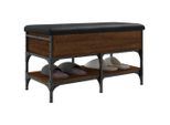 Panca Per Scarpe Marrone Effetto Rovere 82X42X45 Cm Materiale A Base Di Legno