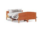 Vidaxl Letto In Legno Massiccio Senza Materasso Cera Marrone 140X200 Cm Legno Di Pino