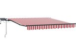 Vidaxl Tenda Da Sole Retrattile In Tessuto Rosso E Bianco 300 X 250 Cm