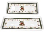 Mambocat Friend Set Di 2 Piatti Da Torta 35X15,5 Cm In Porcellana Natalizia
