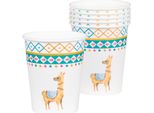 Bicchiere Di Carta Llama Decorazione Per Feste 6 Pezzi Colorati 250 Ml - Taglia Unica