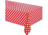 Tovaglia Con Decorazione A Pois Rosso E Bianco Per Feste 137 X 274 Cm - Taglia Unica