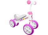 Skids Control Balance Bike 4 Ruote Loopfiets Met 4 Wielen Junior Bianco/Rosa