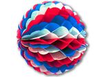 Decorazione A Nido D'ape In Carta Ignifuga Rosso-Bianco-Blu 25 Cm - Taglia Unica