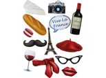 Set Di Adesivi Francia 13 Pezzi Colorati - Taglia Unica