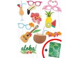 Set Di Adesivi Hawaiani Con Carta Lucida 11 Pezzi Colorati - Taglia Unica