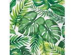 Tovaglioli Di Carta Con Motivo Tropicale 16 Pezzi Verde-Bianco 33X33Cm - Taglia Unica