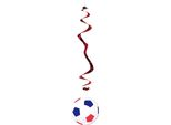 Decorazione Calcio Appesa 6 Pezzi Blu-Bianco-Rosso 80 Cm - Taglia Unica