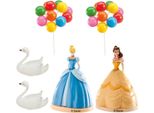 Statuetta Per Torta Della Principessa, Cigni E Palloncini