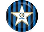 Inter Milan Piatto Di Carta Piccolo Decorazione Per Feste 8 Pezzi Blu-Bianco-Nero 18 Cm -