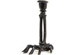 Portacandele Scheletro Decorazione Halloween Nero 16 Cm - Taglia Unica