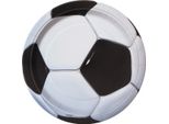 Piatto Di Carta Da Calcio 8 Pezzi Bianco E Nero 18 Cm - Misura Unica