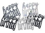 Coriandoli Di Compleanno Happy Birthday Nero-Argento 14G - Taglia Unica