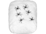 Ragnatela Con Ragni Decorazione Di Halloween Bianca 100 G 35Qm - Taglia Unica