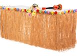 Decorazione Da Tavola Per Feste In Rafia Delle Hawaii Di Colore Beige 275X75Cm - Taglia Unica