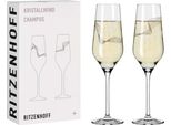 Ritzenhoff Champagnerglas Kristallwind Champagner 2Er-Set 002, Sektglas, Romi Bohnenberg, Kristallglas, 250 Ml, 3711002